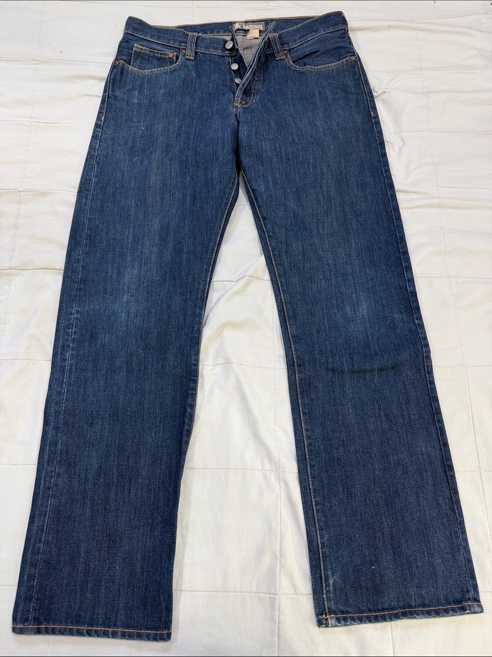 H&M Men's Bootcut Jeans in Dark Blue Denim